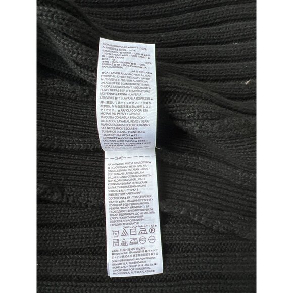 GAP Curved Hem Open Front Cardigan Sweater Size Small True Black Cozy Knit NEW - Picture 6 of 10